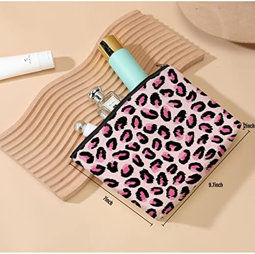 Bolsa de maquiagem de leopardo rosa Presentes de impressão de leopardo para mulheres Decoração de leopardo engraçado Coisas