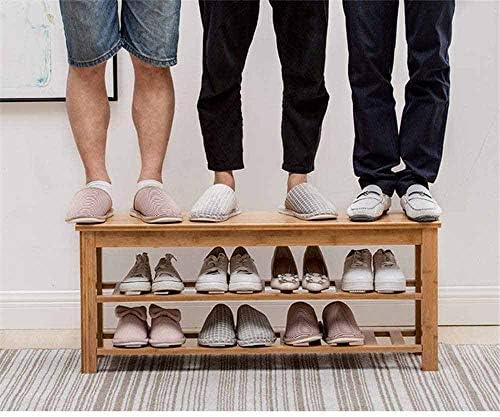 Banco de sapato MFCHY, rack de sapatos de três camadas, organizador de armazenamento de sapatos com assento, ideal para sala de estar, quarto e corredor, montagem fácil