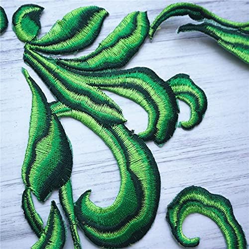 Apliques de tecido verde de Walnuta 2pcs costuram ferro em manchas de colar bordado para vestido de casamento vestido de