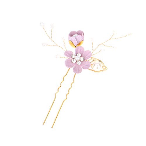 Cabelos de acamifração barretas elegantes shinestone Faux pérola flor u forma de cabelo pente de cabelo