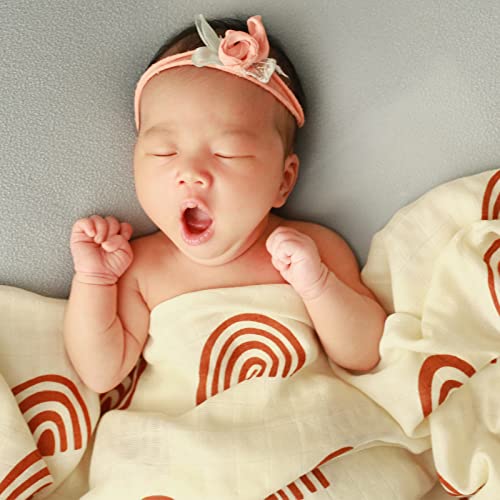 Cobertores Swaddle Baby Lifetree para Rainbow Baby - 70% Bamboo/30% de algodão, Cobertoras de Swaddle Unisex para meninos