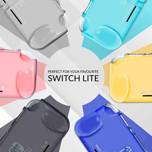 Caso orzly protetor para o switch lite, estojo de aderência robusto com absorção de choque de kickstand para azul de coral