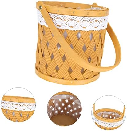 Alipis 1pc Woven Wine para simples alça de cesta Presente de cestas de vasos de vasos de vasos de festas festas de uma mão artificial