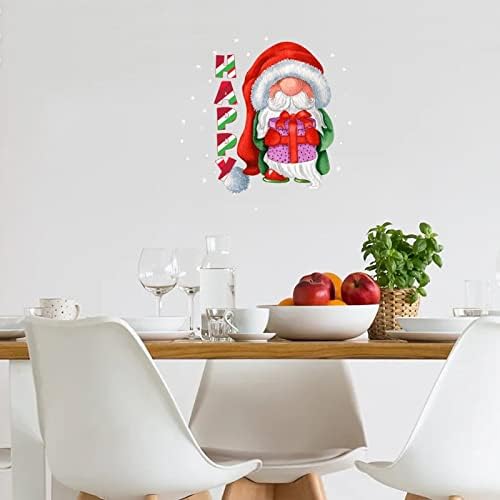Gnome de Natal Adesivo de janela feliz, decalque de inverno, adesivos de parede de PVC, decalques de parede de natal,