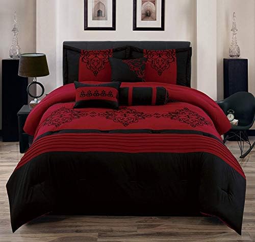 Empire 8 peças Red & Black Oversized Flocking Glingter Set