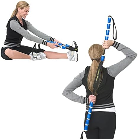Fisioterapia de Stretchrite A alça de alongamento do corpo inteiro com alças de aderência fácil patenteadas para os músculos doloridos e apertados, inclui guia de treinamento