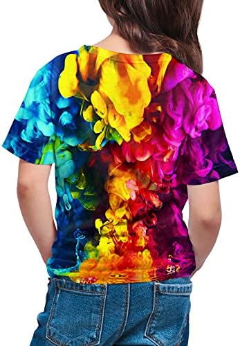 Syaimn 3D Shirts Gráficos Meninos Meninas Imprêm as camisetas engraçadas camisetas de manga curta para crianças de 6 a 16