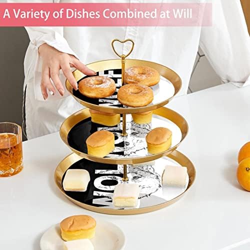 Stands de bolo Conjunto de 3, lobo para pedestal de tabela de tabela de sobremesa Cupcake Stand para comemoração do chá de bebê de casamento
