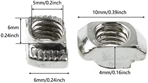 T NUT Luorng 50pcs 2020 Série M5 T nozes deslizantes T Hammer Hammer Sliding Cabeça 3D Peças do fixador de peças de fixador