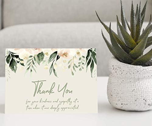 Cartões de agradecimento para funeral - simpatia de luto de luto cartões de agradecimento com envelopes - mensagem dentro