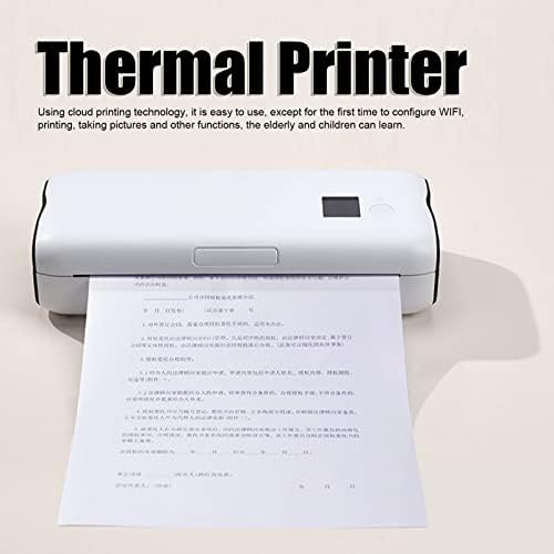 Impressora térmica QIILU Impressora térmica ABS Impressora térmica branca portátil 216mm A4 papel sem fio Bluetooth Impressora térmica