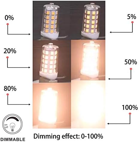 G8 LED BULBO DIMMÁVEL 4W, 35 WATT T4 G8 Equivalente a halogênio, 2700k Branco quente e macio, 120V sem lustres, iluminação