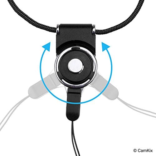 Controle remoto do obturador da câmera CAMKIX com tecnologia sem fio Bluetooth®, preto - pulseira de pulso + cordão - capture fotos/vídeo sem fio até 30 pés no iPhone/Android