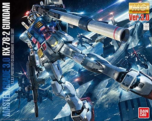 Bandai Spirits MG Mobile Suit Gundam RX-78-2 Gundam ver. 3.0, 1/100 escala, modelo plástico com código de cores