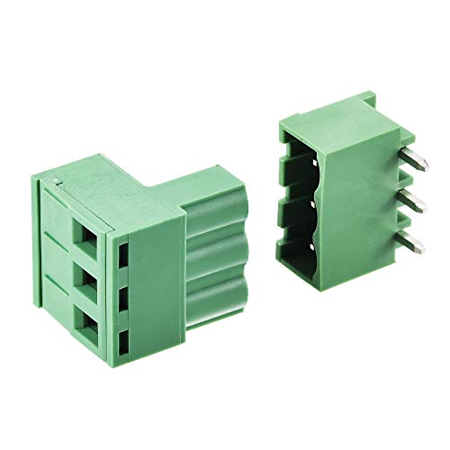 UXCELL 3 pinos 5,08 mm ângulo reto do ângulo PCB PCB Terminal Block Connector 10 conjuntos