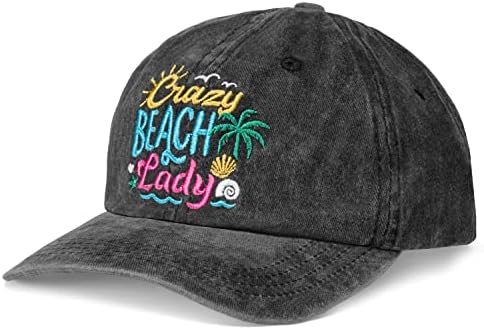 Areia em todos os lugares Banco de beisebol feminino - Lady Crazy Beach - Capéu de praia fofa - Presente de praia perfeita