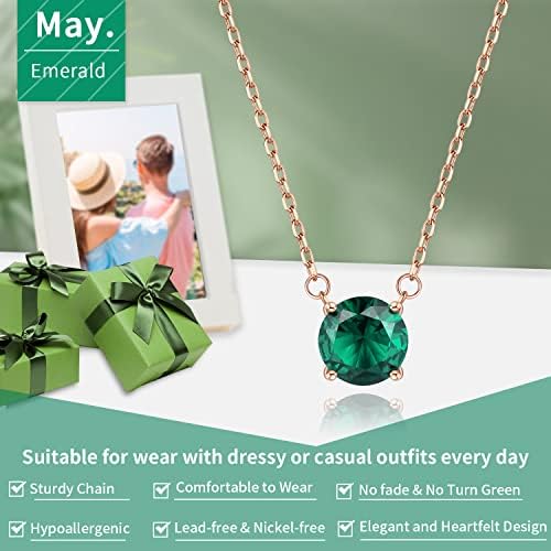 Jewlpire Mothers Day Gifts 18K colares de diamantes de ouro para mulheres Colar de pedra de nascimento de prata para