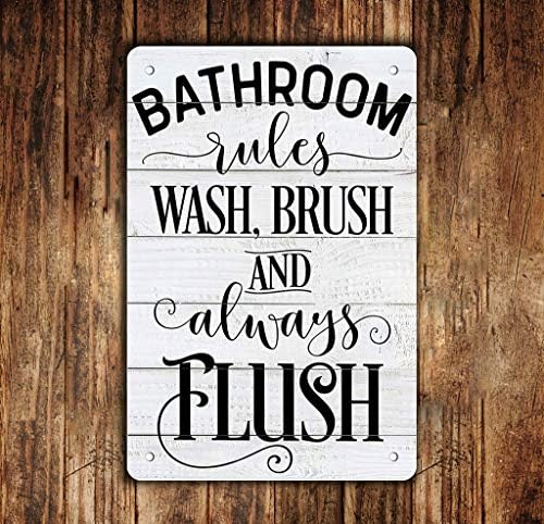 As regras do banheiro de Crapopo lavam a decoração da parede nivelada, pinturas engraçadas de pôsteres antigos e engraçados