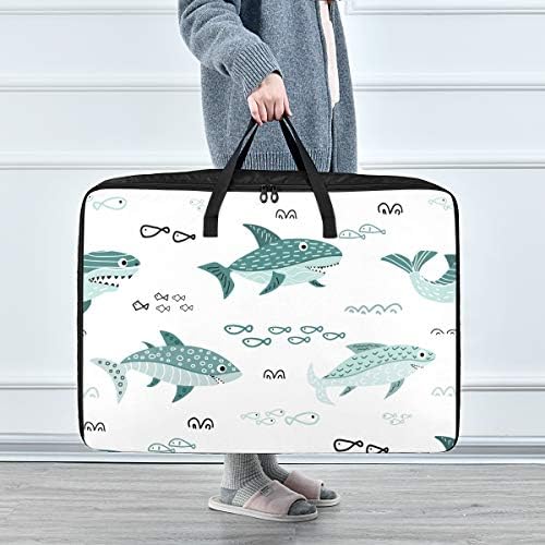 Saco de armazenamento de roupas N/ A Underbed para colcha - grande capacidade de cartoon Saco de tubarões Bolsa com zíperes de decoração