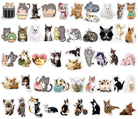 100 peças adesivos de gato fofos tem tema de gato impermeável adesivos decorativos adesivos de mala para computadores