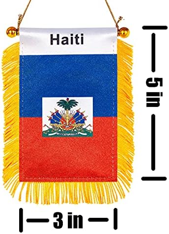 ZXVZYT 3 x 5 polegadas Haiti Window Sinalizando bandeira haitiana Pequenas bandeiras de mini carros Banners TRIAVILIDADE
