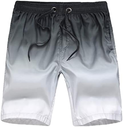 Shorts para homens, shorts de natação masculina bolsos elásticos de cintura surf gradiente de verão tie-tye praia piscina de roupas de banho de praia