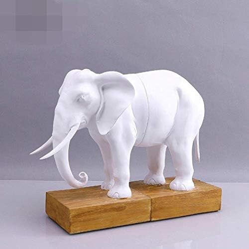 Liushi Elephant Animal Figuras Resina Modelo Bookend Creativity Manual Manual de Acessórios de decoração caseira branca