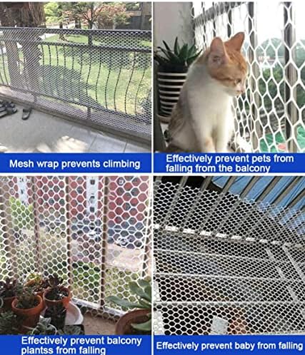 Redes de varanda de gatos AOCET, rede de segurança de gatos para janelas, Rede de proteção contra queda de pet-outting