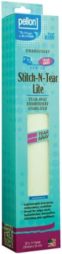 Pellon Stitch-N-Tear Lite Borderys Stabilizer-12 x11 jardas, branco