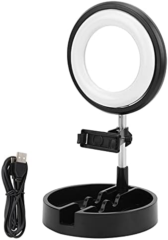 C com tripé, luz de vídeo com preenchimento de LED dobrável com luz de anel com suporte de espelho de suporte para suporte para o