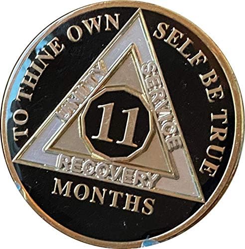 Ranger Industries 11 meses AA Medallion Classic Black Sobriety Chip