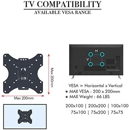 Parede de TV de aço inoxidável para a maioria das TVs curvas planas de 26 a 5,5 polegadas, parede de TV com suporte de