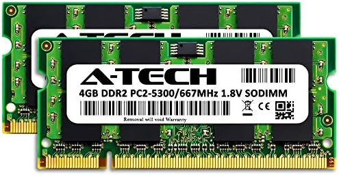 A-Tech 8GB RAM para Lenovo ThinkPad T61P | DDR2 667MHZ SODIMM PC2-5300 KIT DE MEMÓRIA NÃO ECC MEMAIS DECC