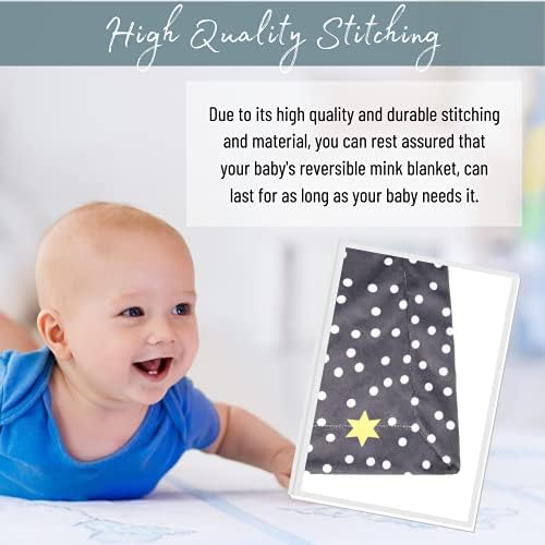 Baby Bliss Minky Baby Blanket 30 x 40 - cobertor de lã pontilhado macio para meninos e meninas - cobertor unissex de pelúcia para recém -nascidos - manto de algodão de vison impresso - cinza estrelado - cinza estrelado