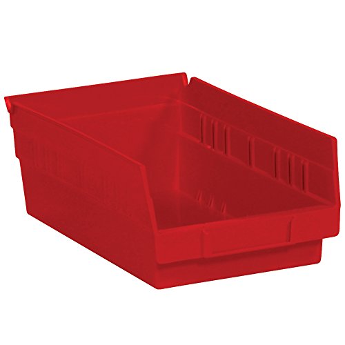 Pacote superior de matilha de caixas de prateleira plástica, 11 5/8 x 6 5/8 x 4 , vermelho