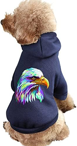 Aquarela Bald Eagle Pet Hoodies macio com suéter de cão quente, padrões de animais de estimação com chapéus