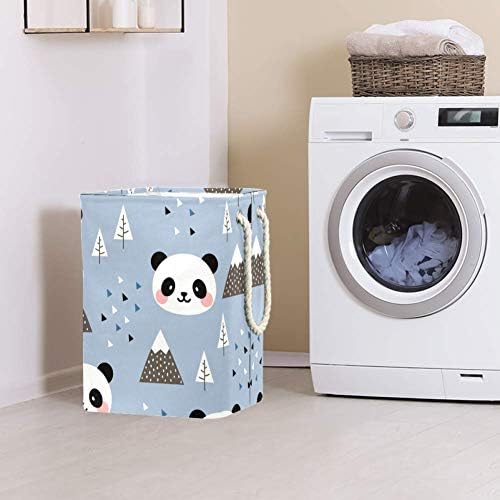 UNICEY Scandinavian Feliz Panda Bin Large grande para banheiro, quarto, casa, brinquedos e organização de roupas
