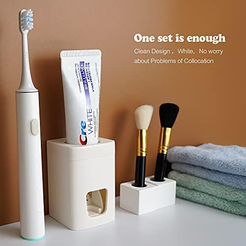 Dispensador de pasta de dente, dispensador de creme dental montado na parede, suporte de creme dental com escova