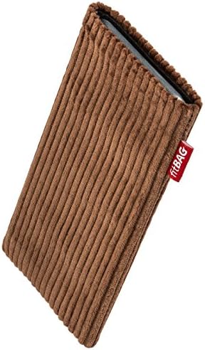 Fitbag Retro Brown Sleeve personalizada para Xiaomi Redmi 9 | Feito na Alemanha | Tampa de caixa de tecido de veludo fino com revestimento