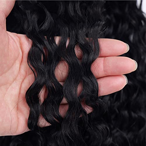 Linha de moda Long Curly Dreatingstring Ponytail de 30 ”Clipe sintético em extensões de rabo de cavalo cor preta para mulheres