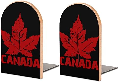 Canada Bookends Wood 1 Livro termina o livro impresso por estandes decorativos