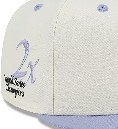 New Era NY New York Mets 9Fifty 2x World Series Campeões Patch WS Snapback Cap, Hat Ajustável Branco Azul