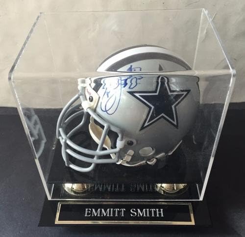 Emmitt Smith assinou cowboys riddell réplica mini capacete - Mini capacetes autografados da NFL
