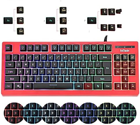 Teclado de teclado Mollal Profissional Teclado com fio Ultra-Slim para Laptop PC de Lapto de Desktop 87-Tecla Mecânica RGB Backlight Wired Gaming Keyboard