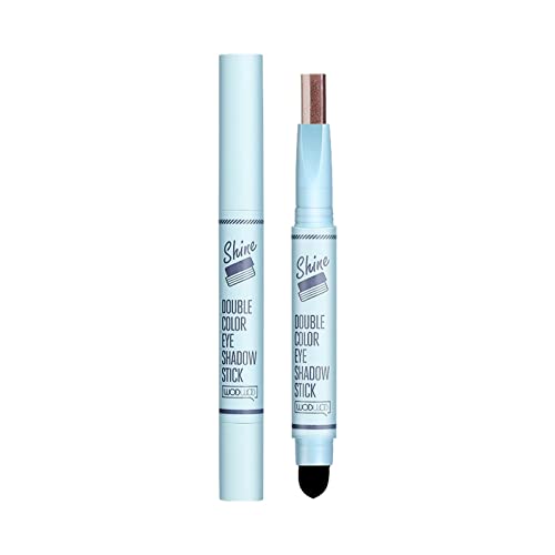 Xiahium Two Color Eyeshadow Stick com aplicador de cabeça de esponja, brilho fosco de lápis de sombra à prova d'água duradoura