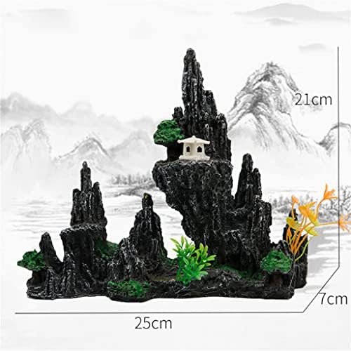 KXDFDC AQUARIUIM RONTAGEM DE PEDRA AQUÁTICA ORNAMENTOS DE PERONAGEM DE PAISAPAGEM DE PAISTA DE PERONELAÇÃO RESIMAGEM ROCKERY STONE