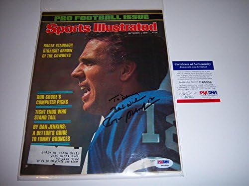 Roger Staubach Dallas Cowboys Psadna Sports Illustrated - Revistas Autografadas da NFL