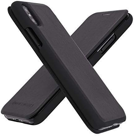 Ondas protegem o bloqueio de EMF para iPhone XS Max Case - Premium Magnetic Leather Flip Wallet Cell Phone - LAB Certificado Anti