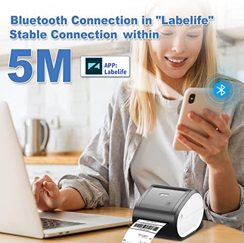 Phomemo Bluetooth Térmica Impressora D520-BT Impressora 4x6 Impressora para pequenas empresas e pacotes, código de