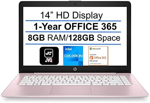 2022 Laptop HP mais recente HP 14 , Intel Celeron N4000, 8 GB de RAM, espaço de 128 GB, escritório de 1 ano 365, wifi, hdmi, USB, webcam,